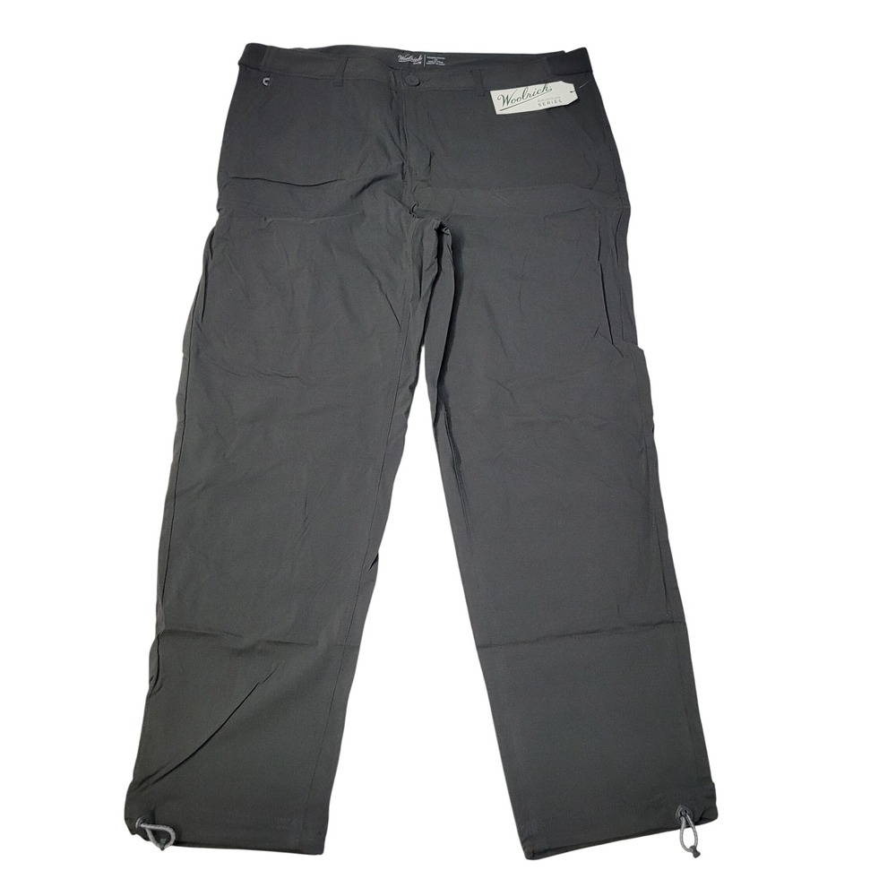 Woolrich Adventure Series Womens Cargo Pants Hiking Gray Sz 12 Drawstring Ankles